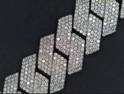 22.5mm Moissanite Cuban Link Chain, VVS1 Prong Set Iced Out Necklace, Solid 925 Sterling Silver, Hip Hop Bling Jewelry for Men, Custom Chain