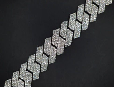 22.5mm Moissanite Cuban Link Chain, VVS1 Prong Set Iced Out Necklace, Solid 925 Sterling Silver, Hip Hop Bling Jewelry for Men, Custom Chain