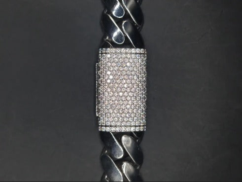 18mm Miami Cuban Link Chain, Iced Lock Box, Men/Women Chain, Cuban Necklace, Available in 925 Sterling Silver/10k Solid Gold