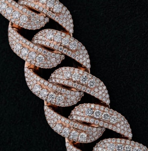 20mm Luxury Cuban Link Chain Necklace with Moissanite Diamonds – 925 Sterling Silver, Passes diamond test