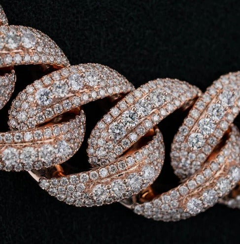 20mm Luxury Cuban Link Chain Necklace with Moissanite Diamonds – 925 Sterling Silver, Passes diamond test