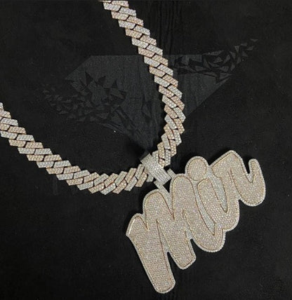 15mm Dual Tone Prong Cuban Link Chain, VVS Moissanite Stones, Pass Diamond Tester, Can be made in 925 Sterling Silver / Solid 10K Gold