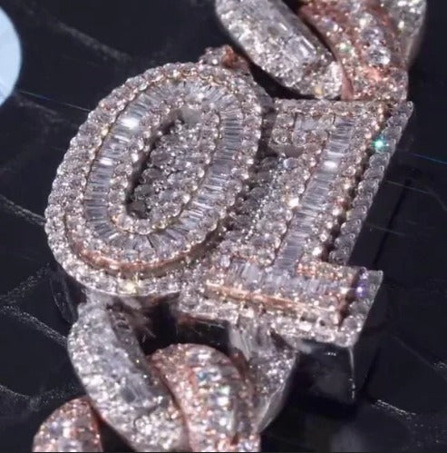 15mm Dual Tone Prong Cuban Link Chain, VVS Moissanite Stones, Pass Diamond Tester, Can be made in 925 Sterling Silver / Solid 10K Gold (Copy)