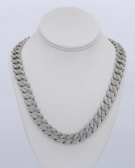 15MM Pointer VVS Moissanite Cuban Chain 22 Inch