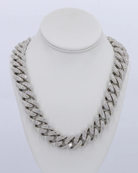 18MM Multi Shape Pointer Set VVS Moissanite Cuban Chain 24 Inch