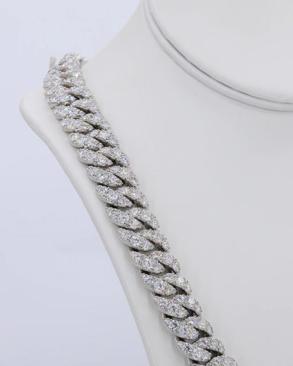 16MM Big Pointer Row VVS Moissanite Cuban Chain 22 Inch