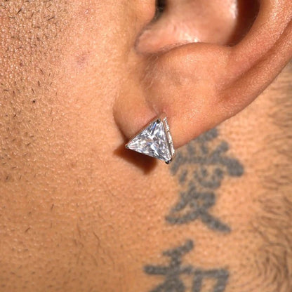 Moissanite Triangle &amp; Baguette Cut Stud Earrings - 925 Silver - D Colour - VVS1