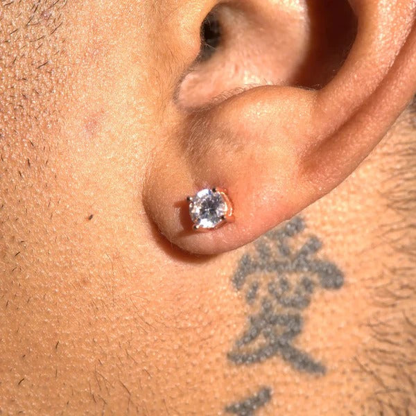 Moissanite Stud Earrings - Rose Gold - 925 Silver - D Colour - VVS1