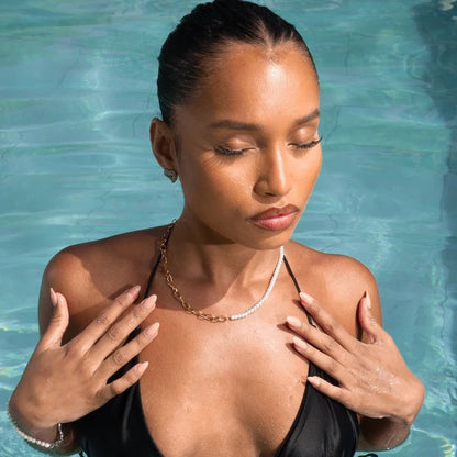 5mm Lock Motif Pearl Necklace