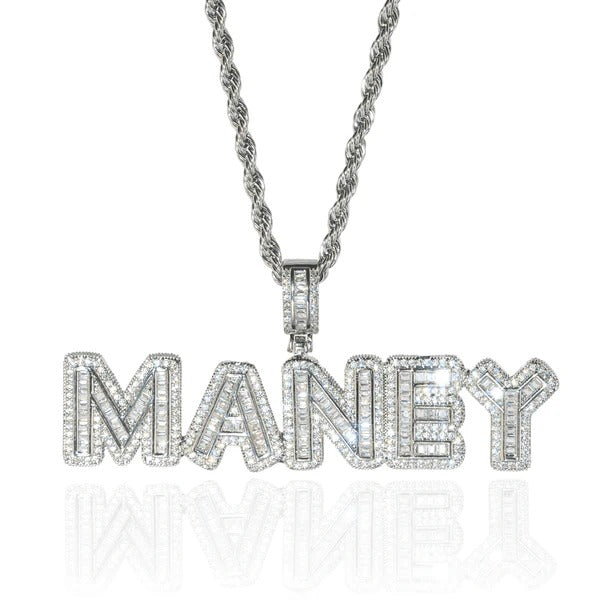 Custom Baguette Font Pendant