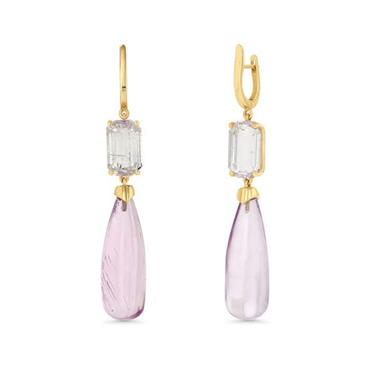 KUNZITE TRIPLE DROP EARRINGS
