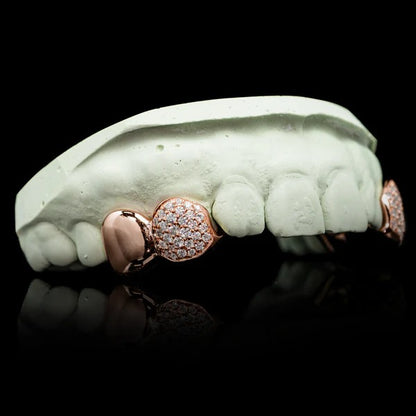Solid and Iced Top Double Cap Grillz