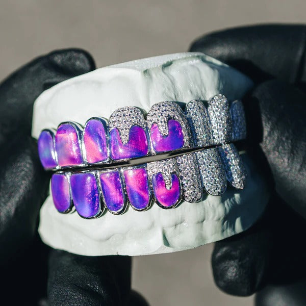 Iced Opals with VVS Moissanite Drips Grillz