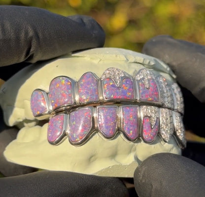 Iced Opals with VVS Moissanite Drips Grillz