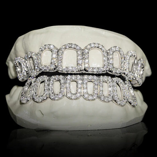 Iced VVS Moissanite Open Face Grillz