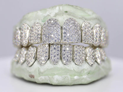 10 on 10 VVS White Moisannite Diamond Grillz