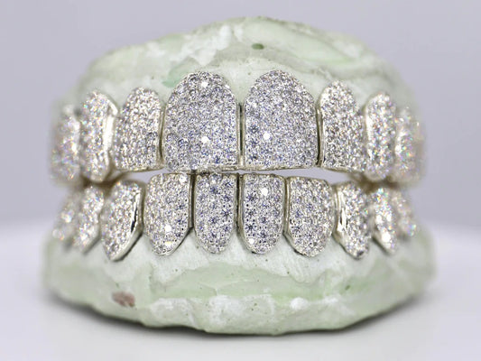 10 on 10 VVS White Moisannite Diamond Grillz