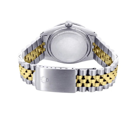 Diamond Gold Rolex Watch For Men 16233 | 36Mm | Blue Dial | Jubilee Band