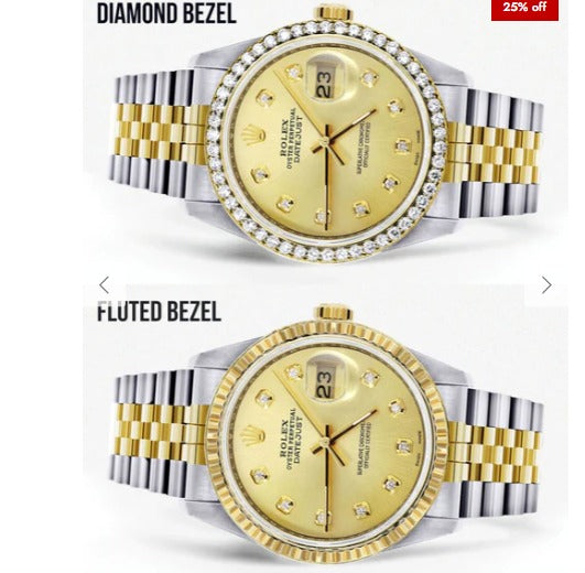 Gold Rolex Datejust Watch 16233 for Men | 36Mm | Gold Dial | Jubilee Band