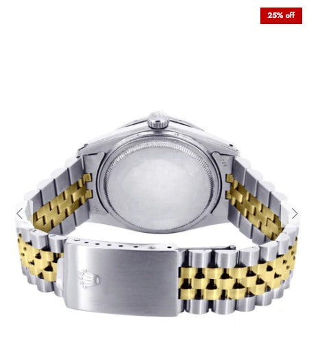 Gold Rolex Datejust Watch 16233 for Men | 36Mm | Pink Dial | Jubilee Band