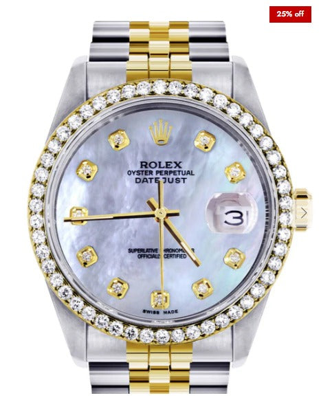 Two Tone Rolex Datejust Watch 16233 for Men | 36Mm | Mother of Pearl Dial | Jubilee Band