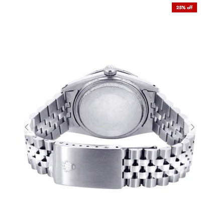 Diamond Mens Rolex Datejust Watch 16200 | 36Mm | Red Diamond Dial | Jubilee Band