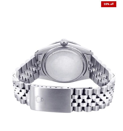 Diamond Mens Rolex Datejust Watch 16200 | 36Mm | Blue Mother Of Pearl Roman Numeral Dial | Jubilee Band