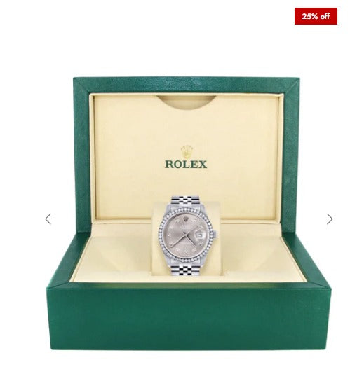 Mens Rolex Mens Watch Datejust 16200 | 36Mm | Grey Dial | Jubilee Band