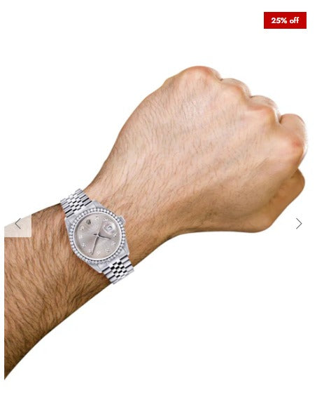 Mens Rolex Mens Watch Datejust 16200 | 36Mm | Grey Dial | Jubilee Band