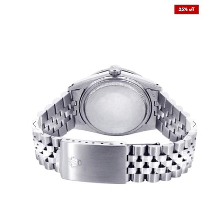 Diamond Mens Rolex Datejust Watch 16200 | 36Mm | Graphite Diamond Dial | Jubilee Band