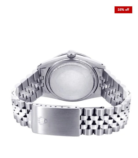 Diamond Mens Rolex Datejust Watch 16200 | 36MM | Tuxedo Diamond Dial | Jubilee Band