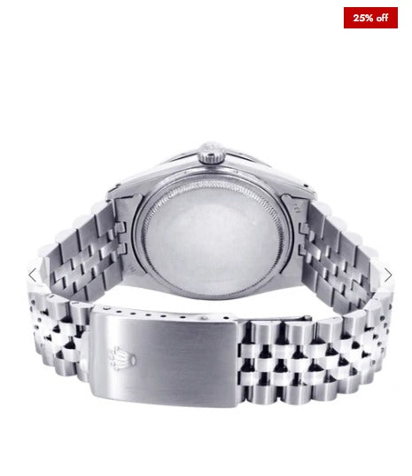 Diamond Mens Rolex Datejust Watch 16200 | 36Mm | Red Black Roman Numeral Dial | Jubilee Band