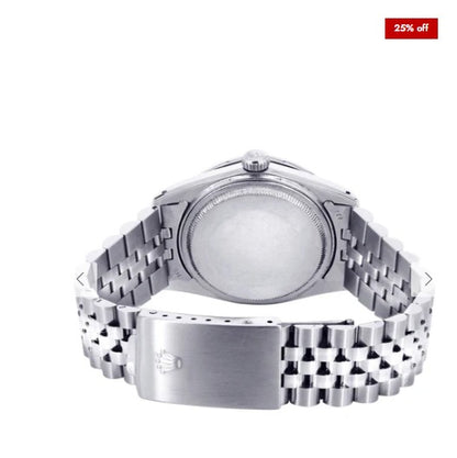 Diamond Mens Rolex Datejust Watch 16200 | 36 MM | Custom Arabic Diamond Dial | Jubilee Band | Diamond Bezel
