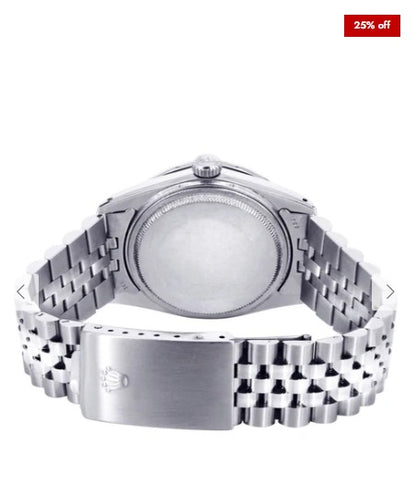 Diamond Mens Rolex Datejust Watch 16200 | 36Mm | Diamond Red Roman Numeral Dial | Jubilee Band