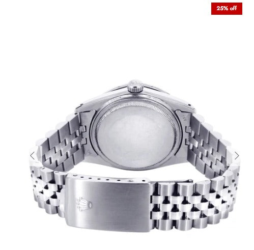 Diamond Mens Rolex Datejust Watch 16200 | 36Mm | Light Blue Roman Numeral Dial | Jubilee Band