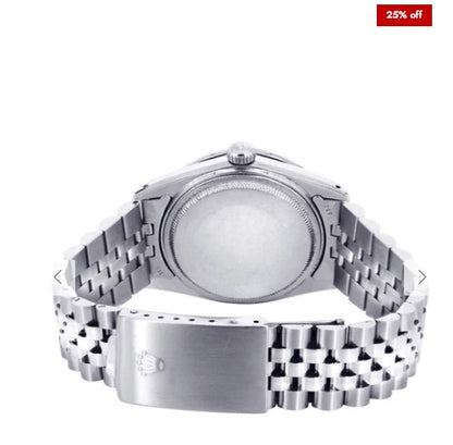 Diamond Mens Rolex Datejust Watch 16200 | 36Mm | Light Blue Roman Numeral Dial | Jubilee Band