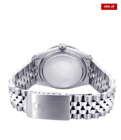 Diamond Mens Rolex Datejust Watch 16200 | 36Mm | Light Blue Roman Numeral Dial | Jubilee Band (Copy)