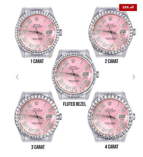 Diamond Mens Rolex Datejust Watch 16200 | 36Mm | Light Blue Roman Numeral Dial | Jubilee Band (Copy)