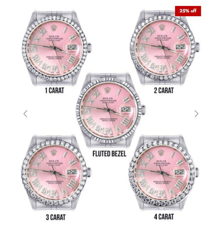 Diamond Mens Rolex Datejust Watch 16200 | 36Mm | Light Blue Roman Numeral Dial | Jubilee Band (Copy)
