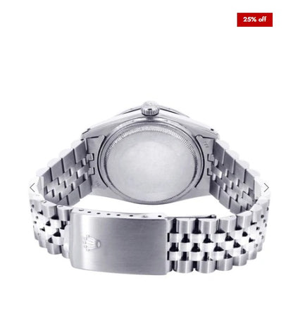 Diamond Mens Rolex Datejust Watch 16200 | 36Mm | Red Roman Numeral Dial | Jubilee Band