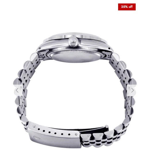 Diamond Mens Rolex Datejust Watch 16200 | 36Mm | Red Roman Numeral Dial | Jubilee Band