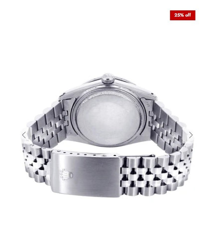 Diamond Mens Rolex Datejust Watch 16200 | 36Mm | Custom Dark Brown Roman Numeral Dial | Jubilee Band