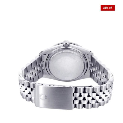 Diamond Mens Rolex Datejust Watch 16200 | 36Mm | Custom Green Roman Numeral Dial | Jubilee Band