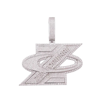 “Z” Custom Moissanite Pendant – Iced Out Diamond-Look Initial Necklace in Yellow Gold, Rose Gold, White Gold, or 925 Silver