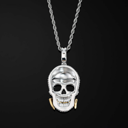 MW Beautiful VVS Moissanite 925 Sterling Silver Skull Pendant Hip Hop MW_P1023