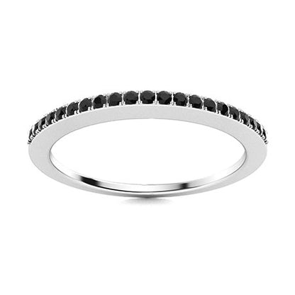 "Black Diamond and Moissanite Wedding Ring for Women – Elegant 925 Silver or Gold Band with Diamond-Look Sparkle"
