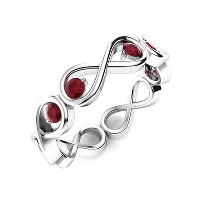 "Natural AAAA Ruby and Moissanite Wedding Ring for Women – Luxurious Diamond-Look Band in 925 Sterling Silver, Yellow Gold, Rose Gold, or White Gold"
