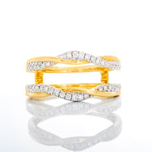 "0.25ctw Two Row Moissanite Pavé Overlapping Ring Jacket – VVS D-Color 925 Sterling Silver High Polish Accent for Women’s Rings"