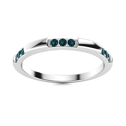 "Blue Diamond and Moissanite Wedding Ring for Women – Elegant Diamond-Look Band in 925 Sterling Silver, Yellow Gold, Rose Gold, or White Gold"
