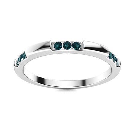 "Blue Diamond and Moissanite Wedding Ring for Women – Elegant Diamond-Look Band in 925 Sterling Silver, Yellow Gold, Rose Gold, or White Gold"